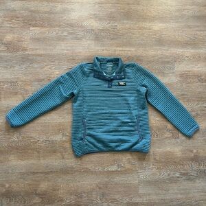 L.L. Bean Airlight Knit Pullover Snap Fleece | Blue | Size Small